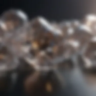 Close-up view of synthetic diamond crystals formed through advanced technology.