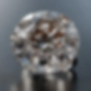 Close-up of a tension setting highlighting the diamond's brilliance