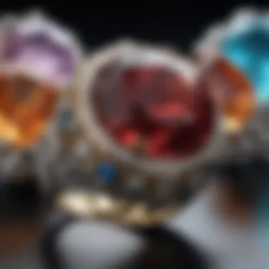 An exquisite close-up of rare gemstones