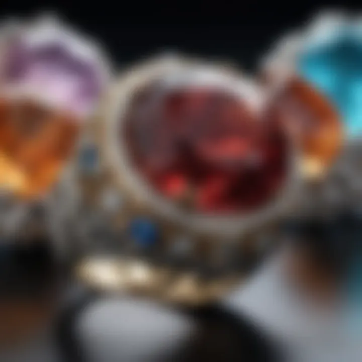 An exquisite close-up of rare gemstones