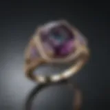 Elegant one carat alexandrite ring showcasing its unique color transition