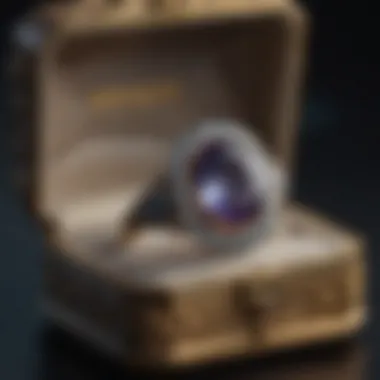 An exquisite one carat alexandrite ring presented in a luxurious box