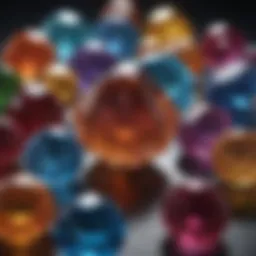 A close-up of polished gemstones showcasing their luster and clarity