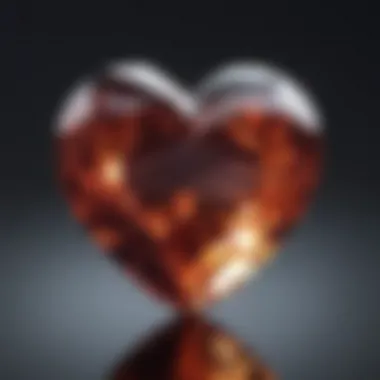 Heart-Shaped Gemstone Reflection A beautifully cut heart-shaped gemstone reflecting light