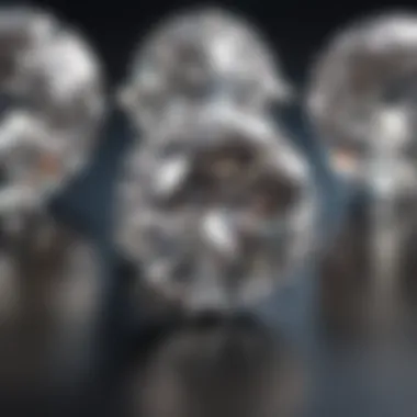 Close-up view of diamond grading system highlighting clarity and cut