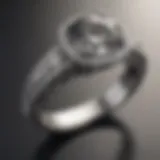 Close-up view of a sparkling white gold ring