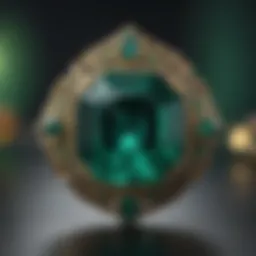 An exquisite emerald stone showcasing its vibrant green hue