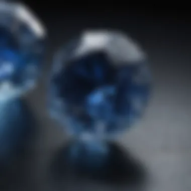 Close-up of sapphire cut and clarity