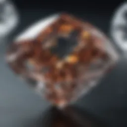 Synthetic diamond close-up showcasing clarity and brilliance