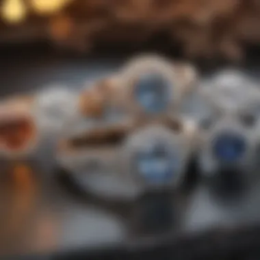 Diverse Styles of Halo Engagement Rings Variety of halo engagement rings displayed in an elegant setting