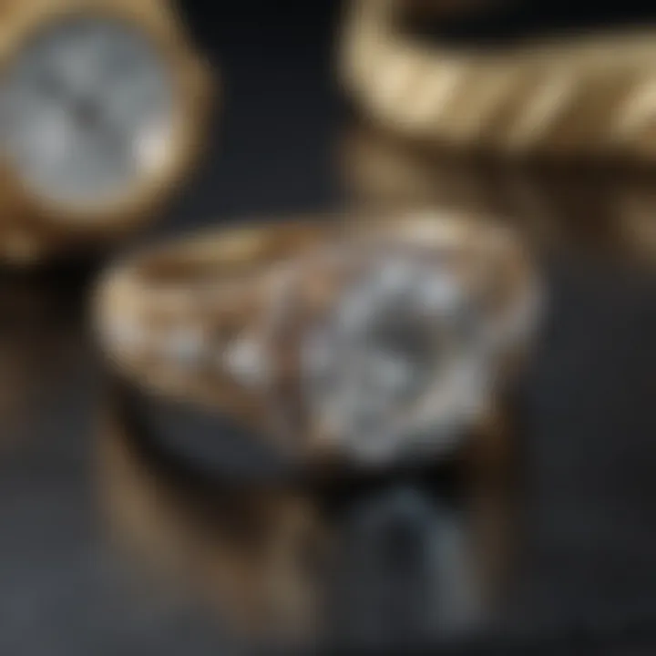 Historical diamond rings displayed in a luxurious setting.