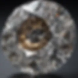 Close-up view of a brilliant cut diamond showcasing its intricate facets