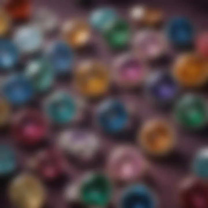 An array of ethically sourced gemstones displayed on a velvet background