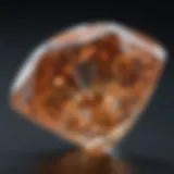 A close-up of a raw diamond showcasing its natural inclusions