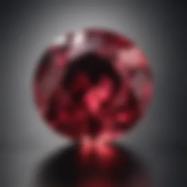 Spectrum of Ruby Colors The spectrum of ruby gem colors displayed under varying light conditions.