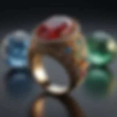 Detailed image of various ring materials