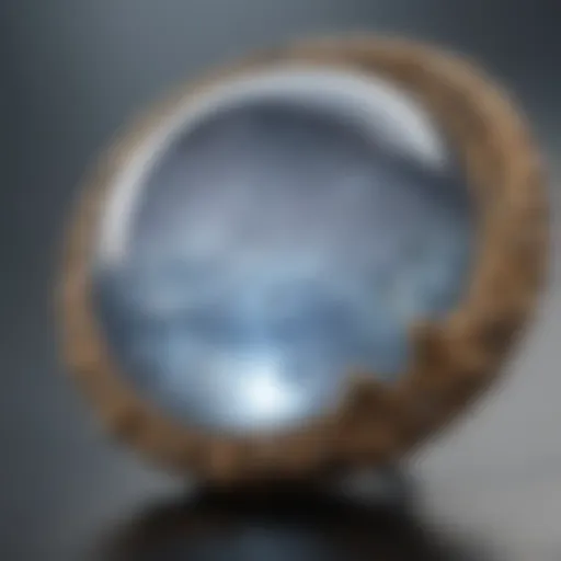 Close-up view of a beautiful moonstone exhibiting its adularescence