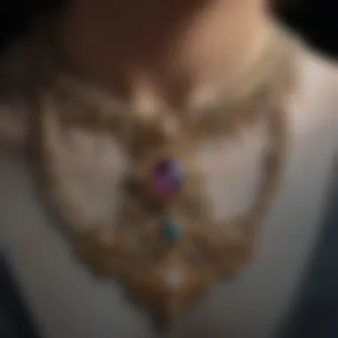 Renaissance Period Necklace with Pearls A Renaissance period necklace adorned with pearls and detailed craftsmanship reflecting historical artistry.