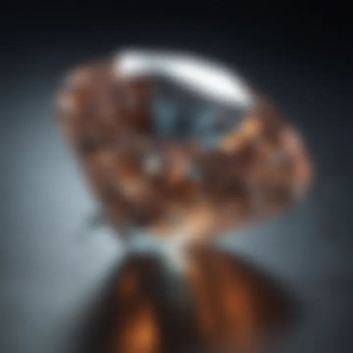 A close-up view of a sparkling diamond reflecting light.