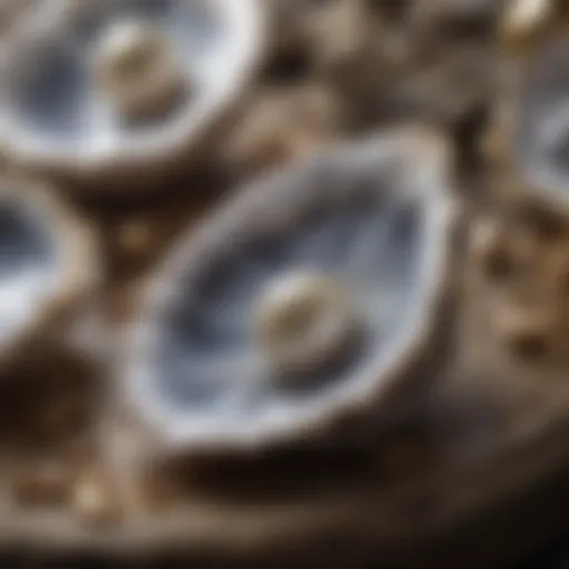 The natural formation of pearls in oysters