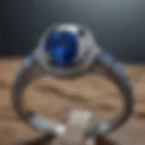 A stunning sapphire engagement ring showcasing its vibrant blue hue.