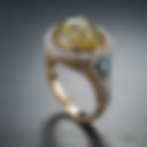 Detailed view of a Tiffany and Co. pear shaped ring showcasing its unique design and craftsmanship