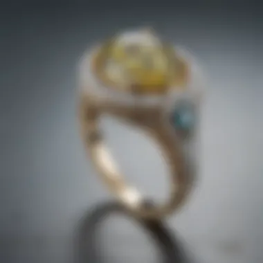 Exquisite Craftsmanship of the Pear Shaped Ring Detailed view of a Tiffany and Co. pear shaped ring showcasing its unique design and craftsmanship