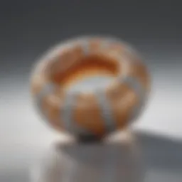 A close-up view of the Tiffany donut ring showcasing its geometric design.