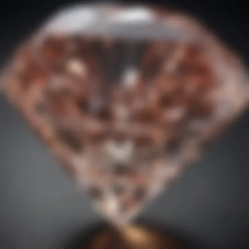 Close-up view of a Tolkowsky diamond showcasing its brilliance and cut