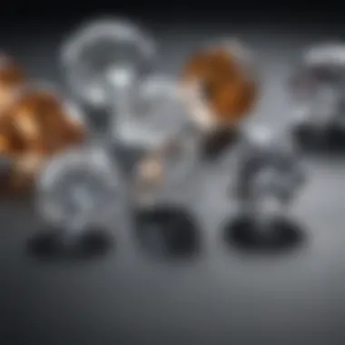 A side-by-side comparison of lab grown diamonds and mined diamonds highlighting their similarities.