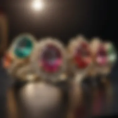 Exquisite tourmaline rings showcasing vibrant colors