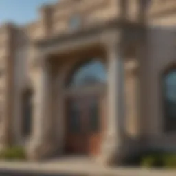 Exterior view of the Tustin Diamond Exchange showcasing its unique architecture