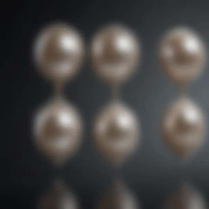 Elegant display of various pearl earring sizes