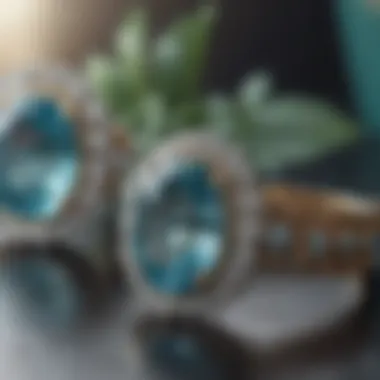 Elegant aquamarine jewelry displayed in a sophisticated setting