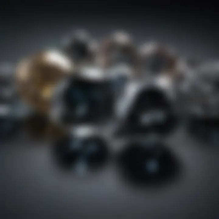 Comparison of natural and synthetic black diamonds side by side