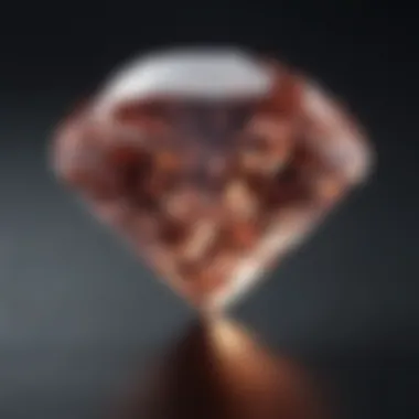 Close-up of a sparkling diamond on a scale