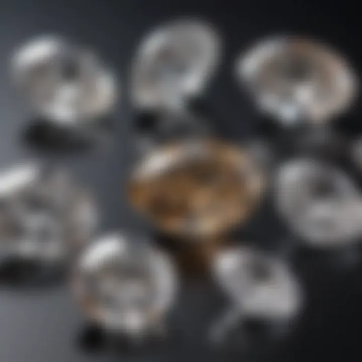 Comparison of marquise diamond sizes in carats