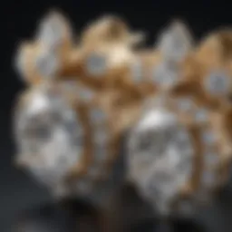 Close-up of a stunning one carat diamond earring