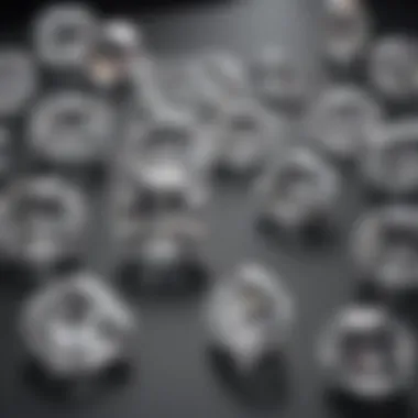 A collection of cushion cut diamonds highlighting their various sizes