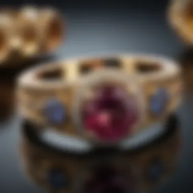 Artistry Behind Birthstone Dad Rings Craftsmanship of a birthstone ring being showcased