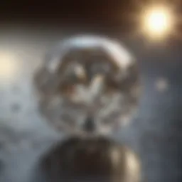 A close-up view of a diamond showcasing its clarity