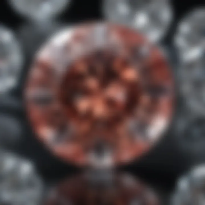 Visual representation of diamond brilliance affected by color