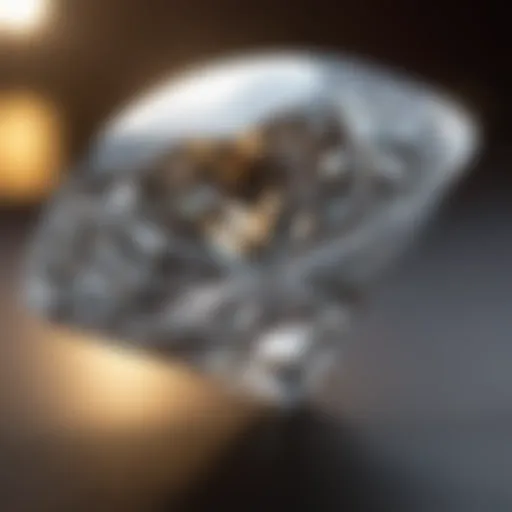 Close-up view of a diamond showcasing its clarity and brilliance