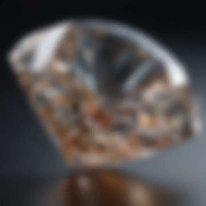 Artistic representation of the cut of a diamond affecting its sparkle