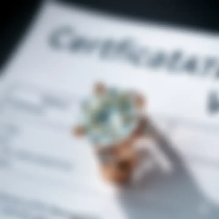 Close-up of a diamond certification document