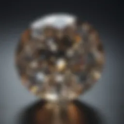 Close-up of a diamond showcasing its facets