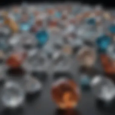 Elegant display of various diamond shapes