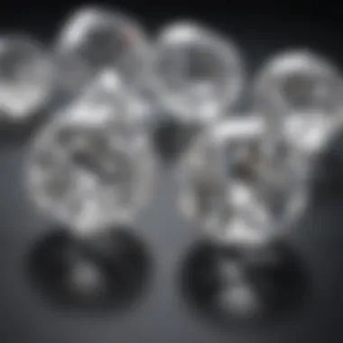 Comparison of cubic zirconia and diamond under magnification