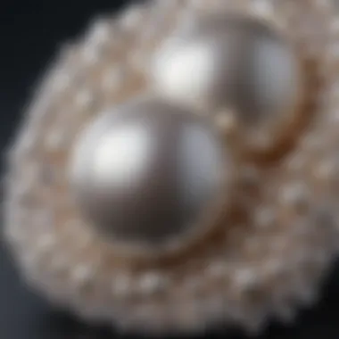 Close-up view of lustrous freshwater pearls showcasing their unique surface qualities.