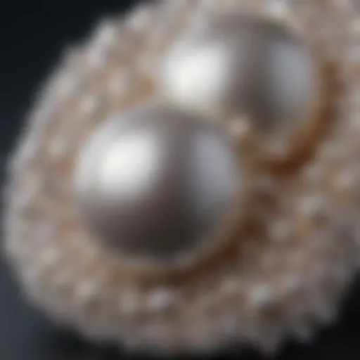 Close-up view of lustrous freshwater pearls showcasing their unique surface qualities.